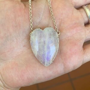 Rainbow moonstone heart necklace
